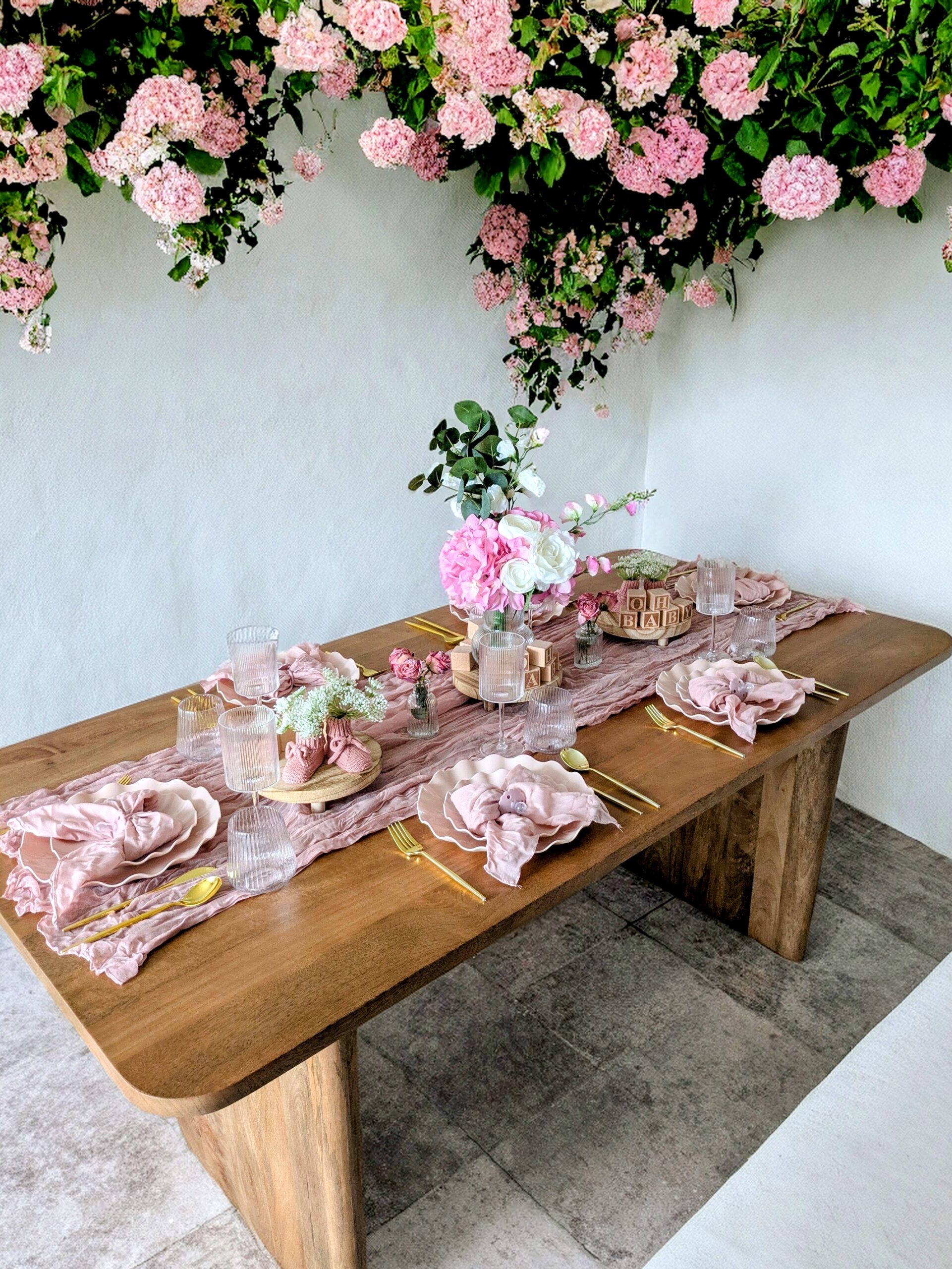 baby pink full table