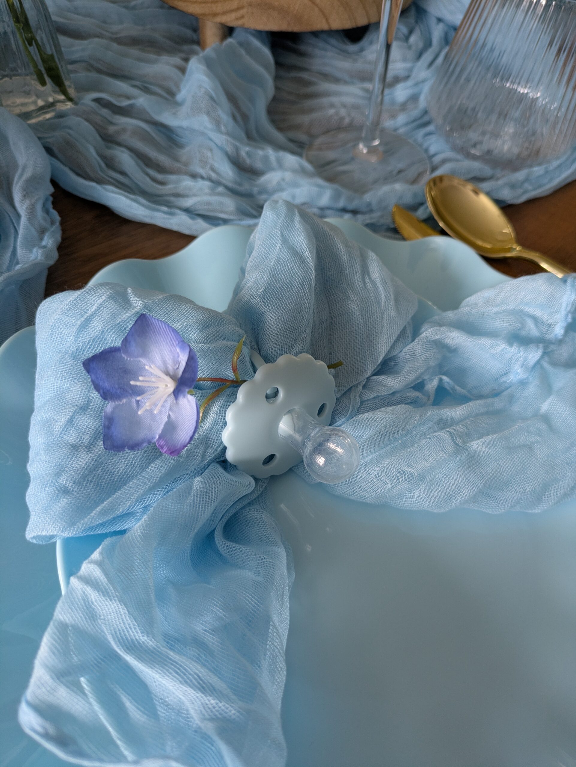 baby blue napkin