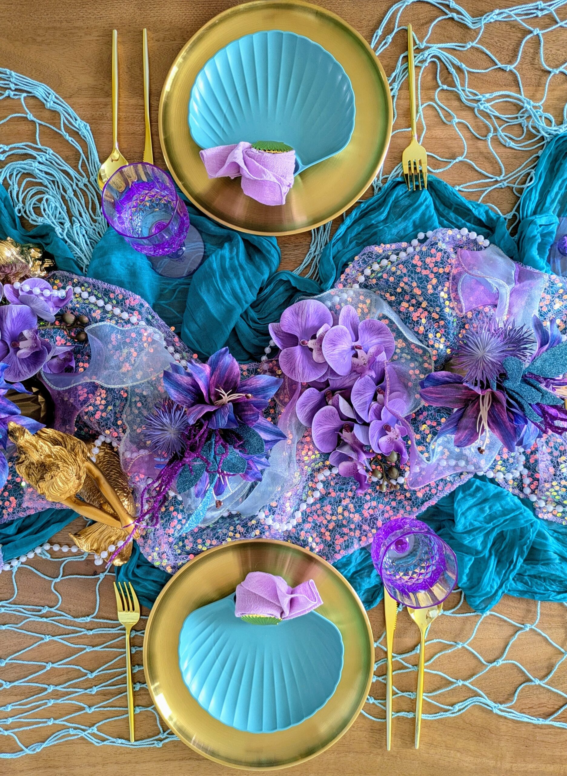 mermaid plate birds eye